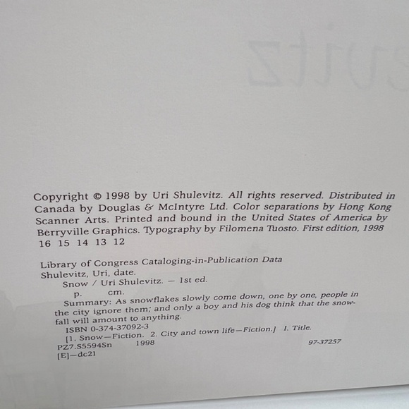 Children's Kid Snow Snowflake Winter Holiday Hardcover Book Vintage - Picture 11 of 11